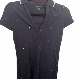 Tommy Hilfiger Navy Polo with Red and White Details